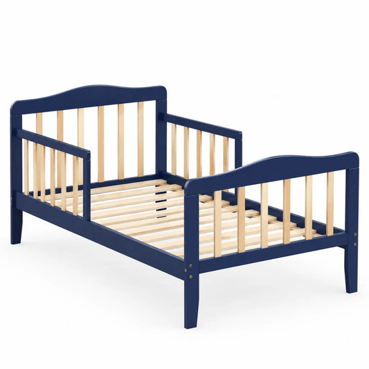 Kinderbett Holz Blau und Natur 144x74x57cm