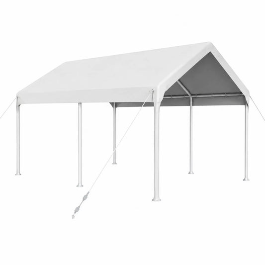 Gartenpavillon aus Stahl und Polyester 600x300x280 cm Weiß