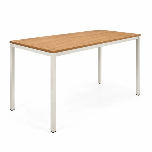 Rechteckiger Tisch mit Eichenfurnier und Metallbeinen 140x70x75 cm