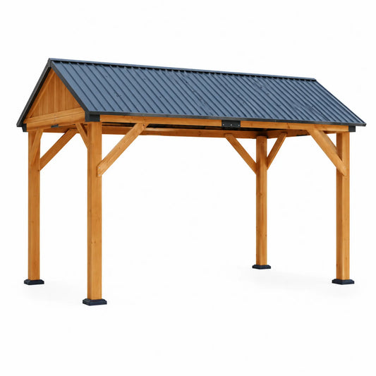 Holz Pergola mit verzinktem Dach, Grau/Braun