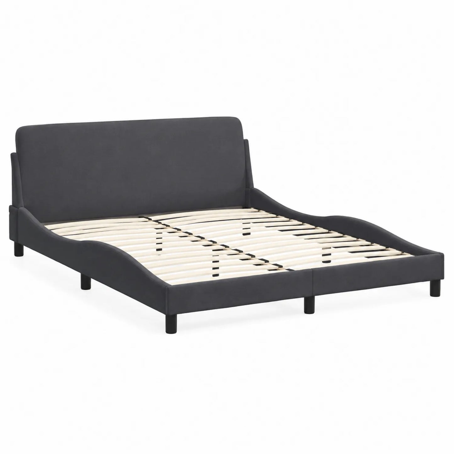 Polsterbett Doppelbett 160x200 cm Samt Grau mit Lattenrost
