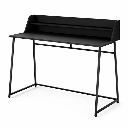 Schreibtisch Schwarz Metall mit Ablage 120x60x90 cm